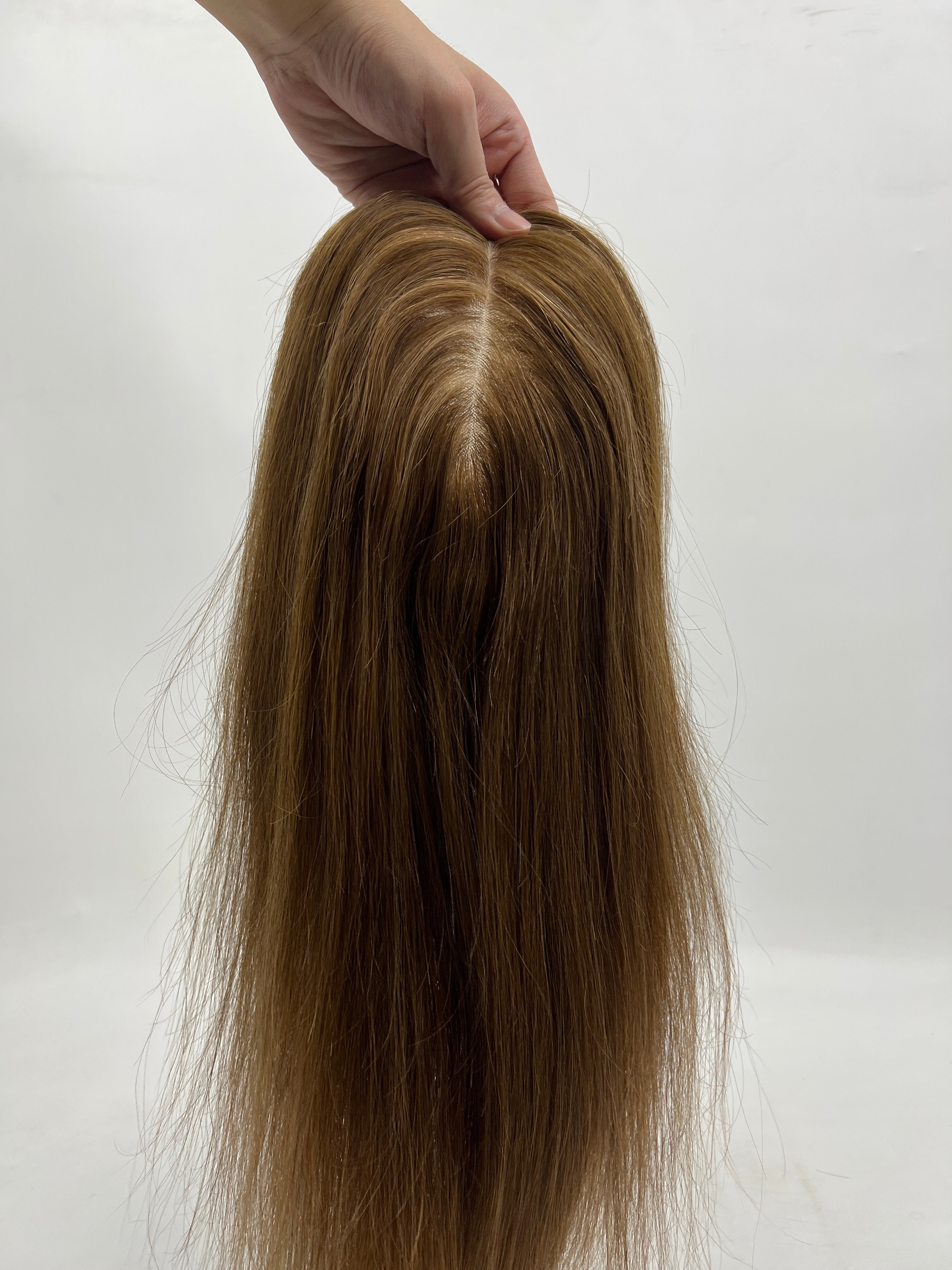 BLT-FS205 | 6″x7″ Silk Base Hair Topper | Natural 6/8# Brown | Virgin Straight Hair