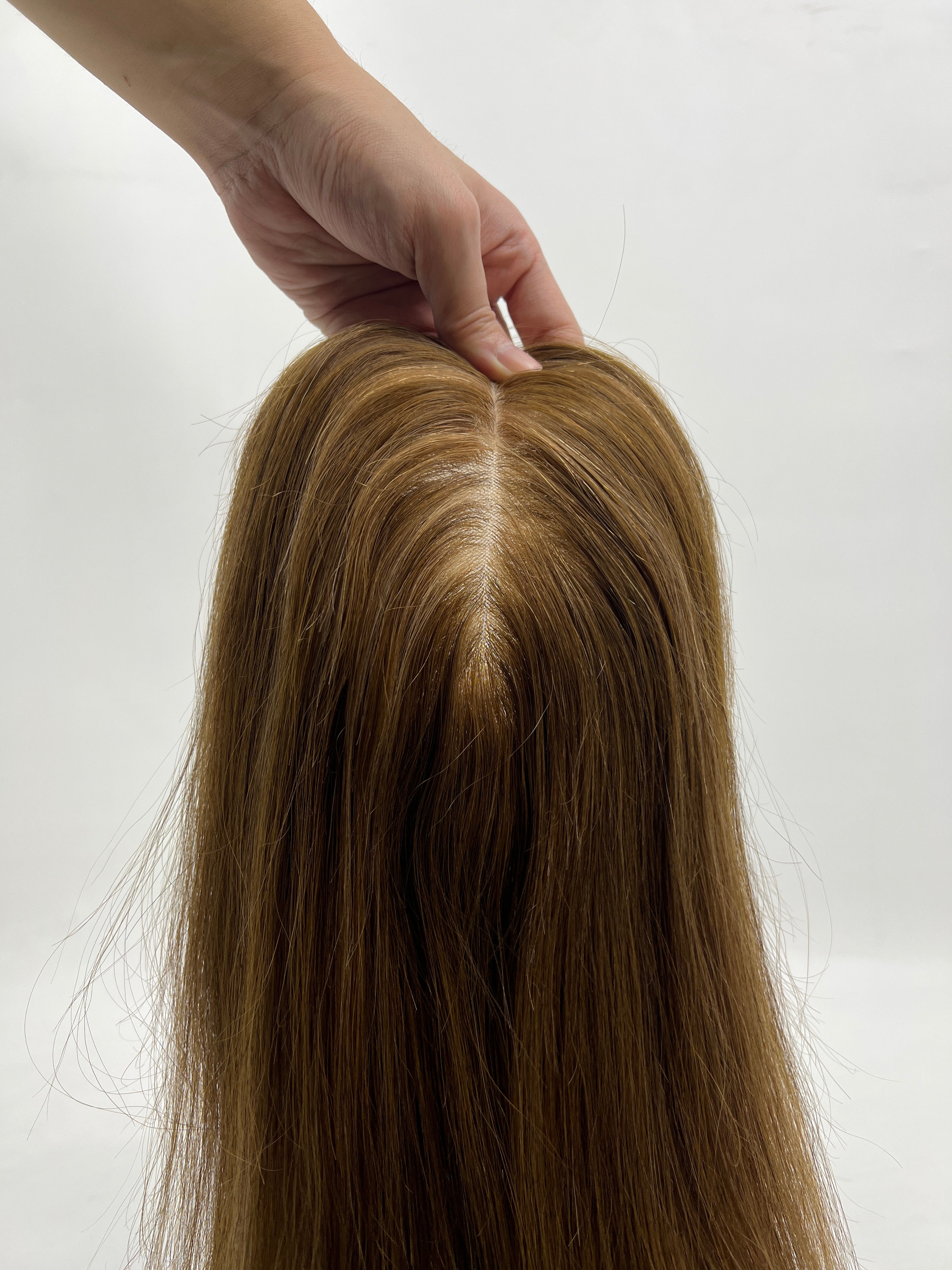 BLT-FS205 | 6″x7″ Silk Base Hair Topper | Natural 6/8# Brown | Virgin Straight Hair