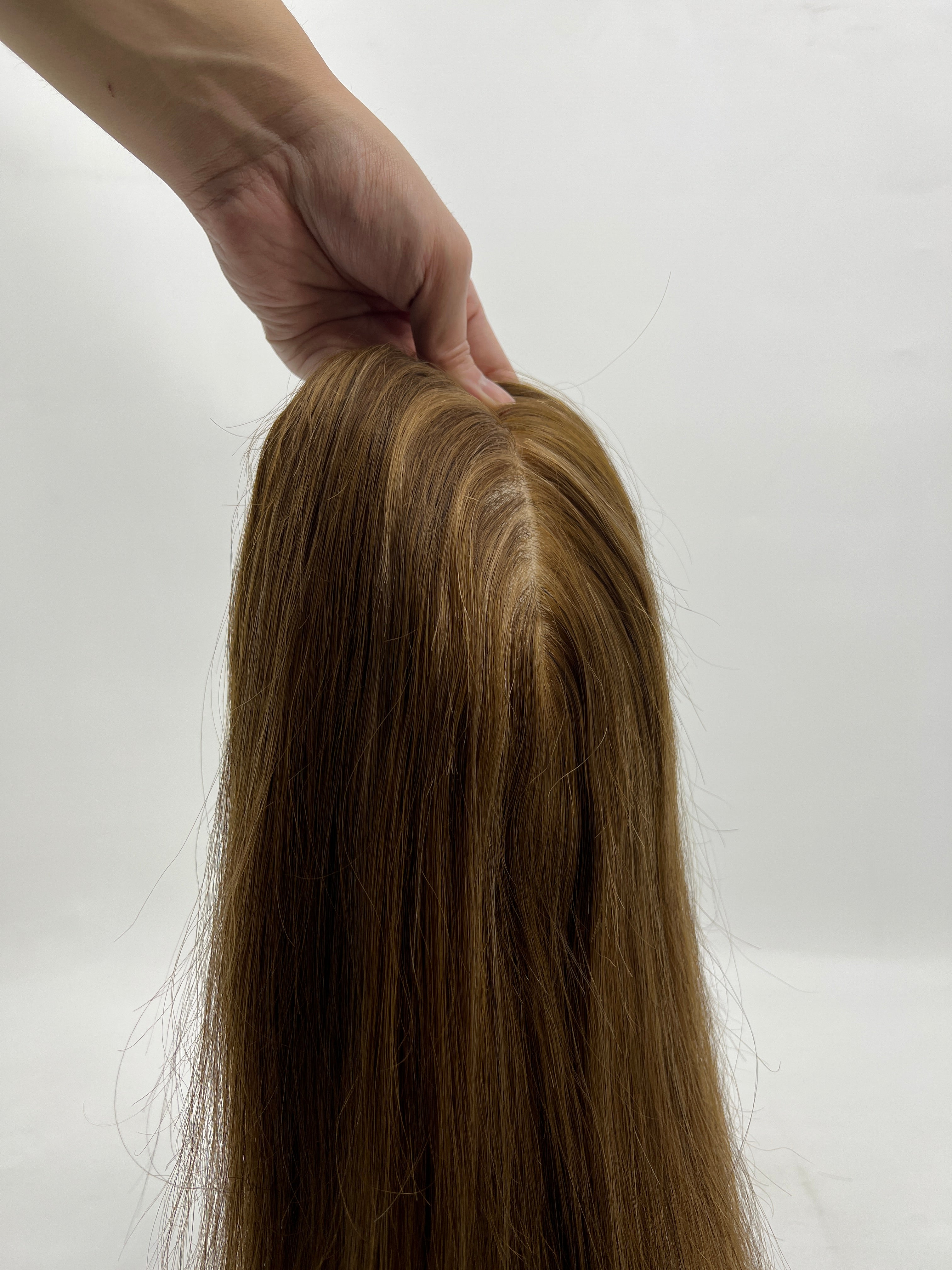 BLT-FS205 | 6″x7″ Silk Base Hair Topper | Natural 6/8# Brown | Virgin Straight Hair