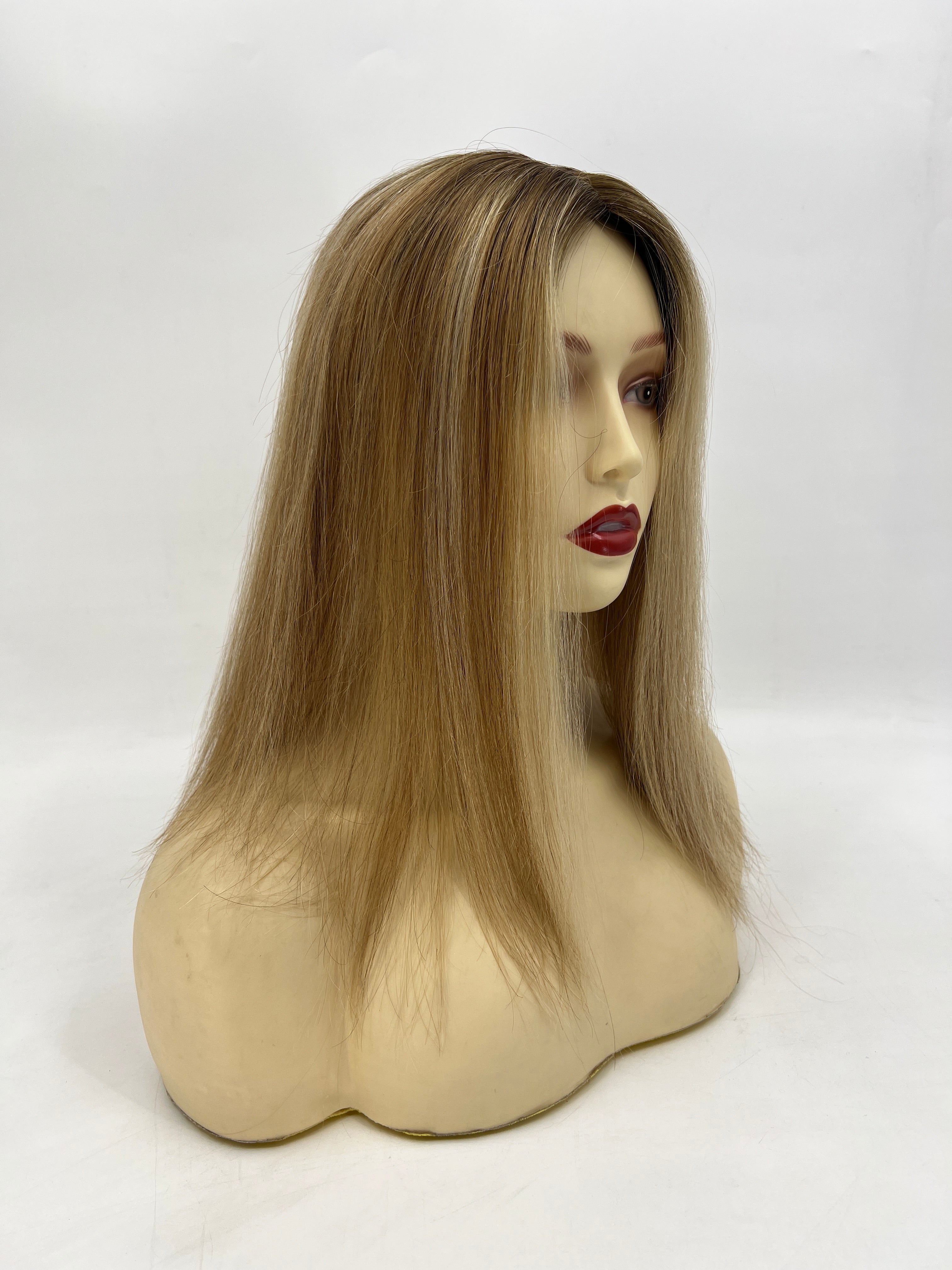 BLT-FS101 | 6×6.5″ Silk Top Wig | Premium European Straight Hair | T4/8/60 Sun-Kissed Blend