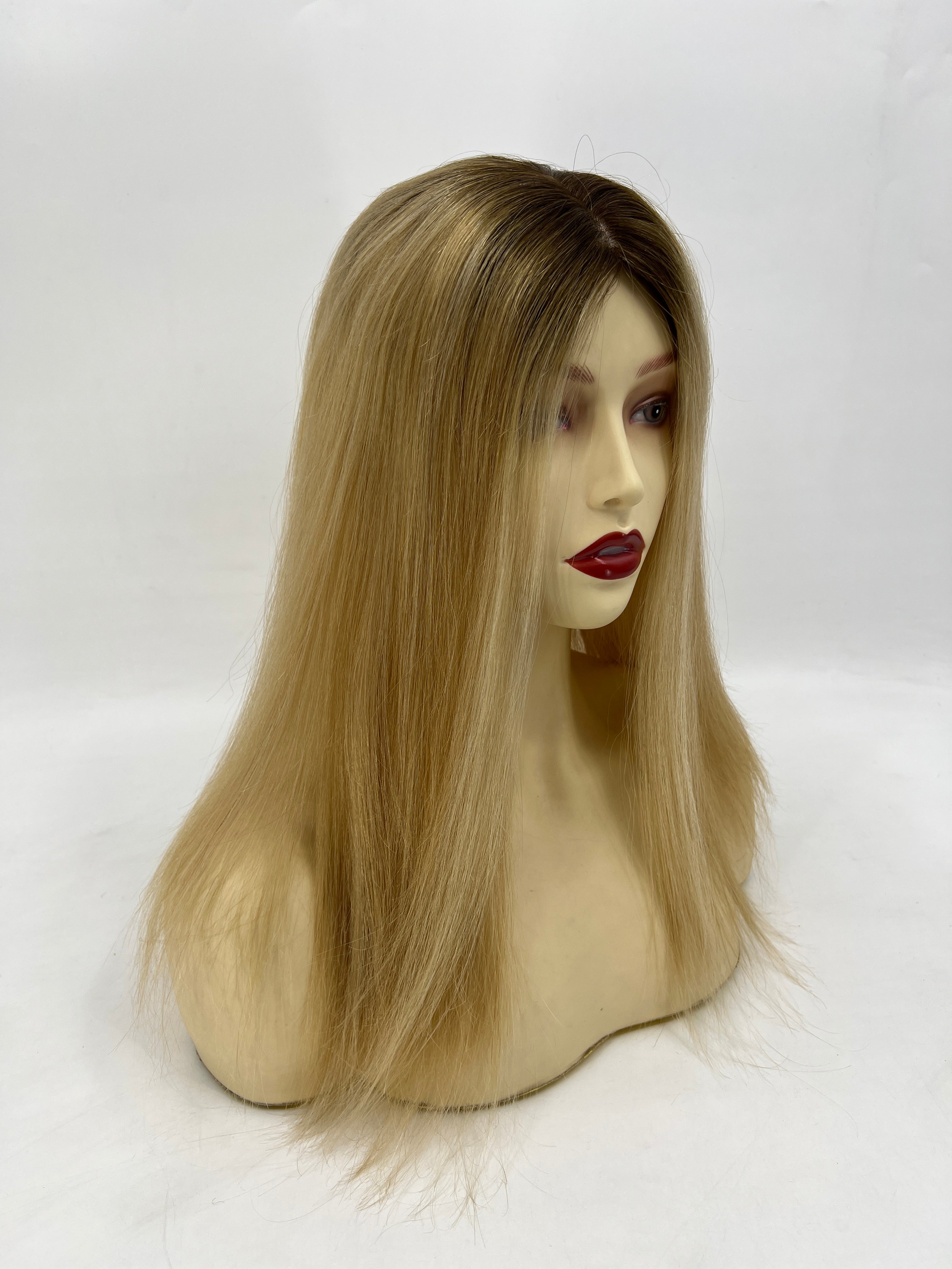 BLT-FS101 | 6×6.5″ Silk Top Wig | European Hair with R25AL#-24-613R Balayage | 130% Density