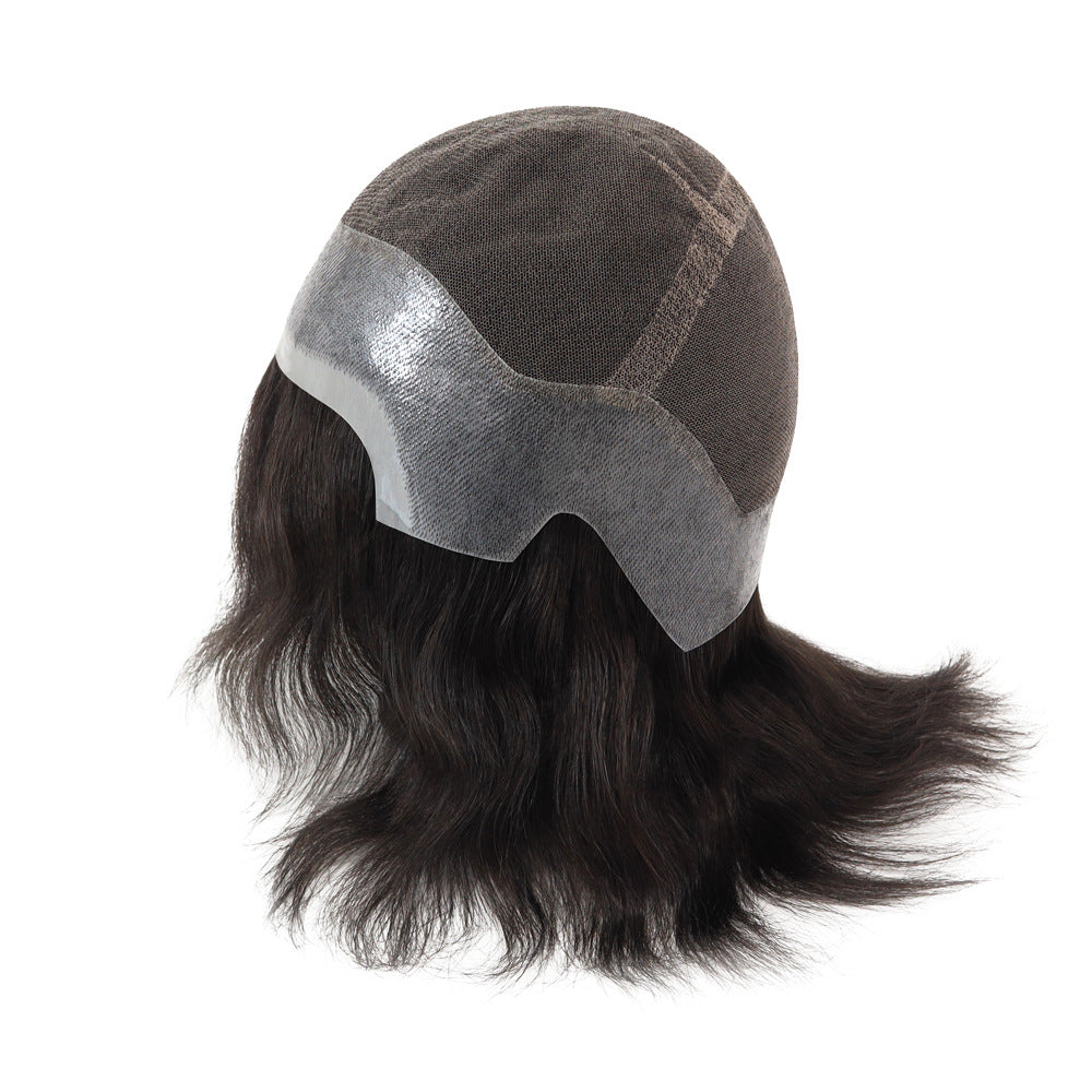 FW63 Men's Full Hand-Tied Wig | PU Perimeter + Lace Center | 8 Natural Colors | Human Hair