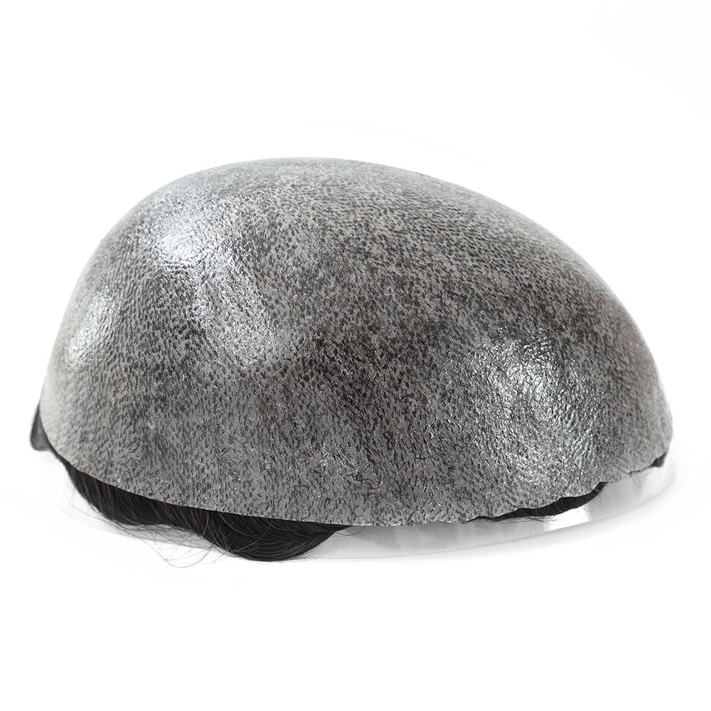 SilkCraftWigs ISKIN | 8×10″ Skin Base Hair System | Salt & Pepper Gray Series | 8 Shades | Hand-Tied