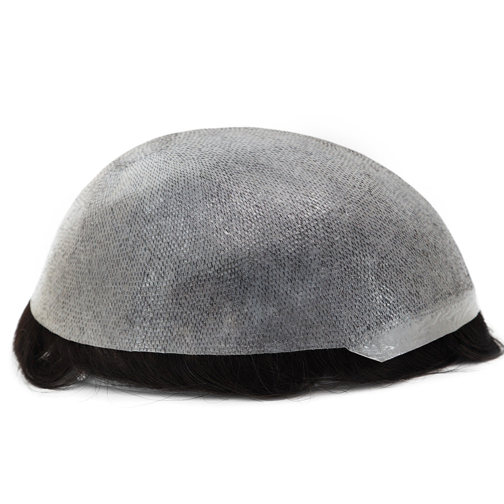 Men's Hair Replacement System | 8″x10″ Ultra-Thin PU Base | 100% Hand-Tied Human Hair | Can Be Dyed & Styled