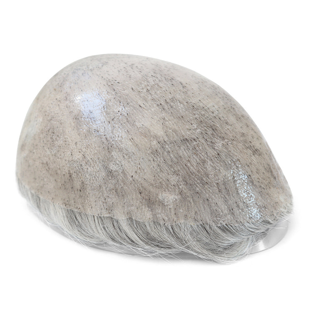 ISKIN #1B80H Men‘s Hair System | 8”x10” Skin Base | Salt and Pepper Grey | V-Loop