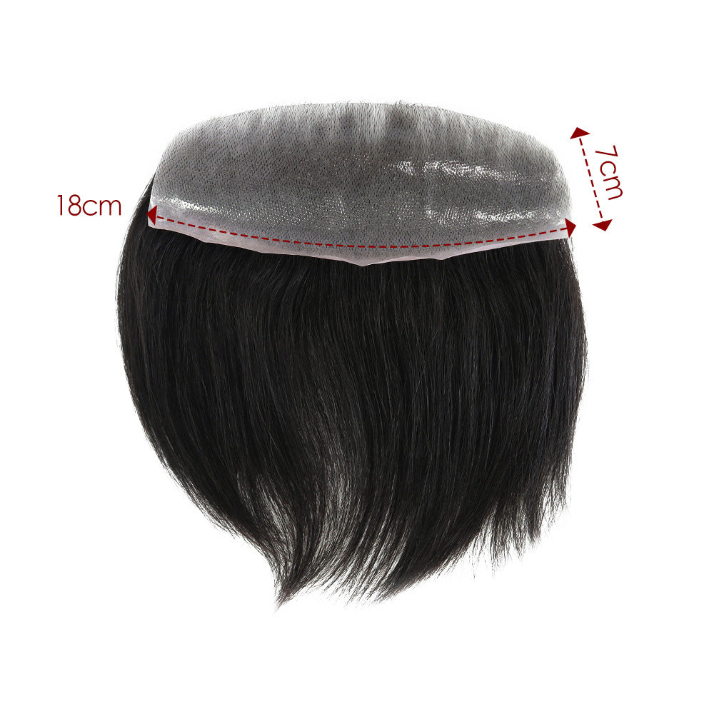 FRTXL #NC Men‘s Hairpiece with Bangs | 7"x18" Front Hairline System | Ultra-Thin PU | Silkcraft Wigs