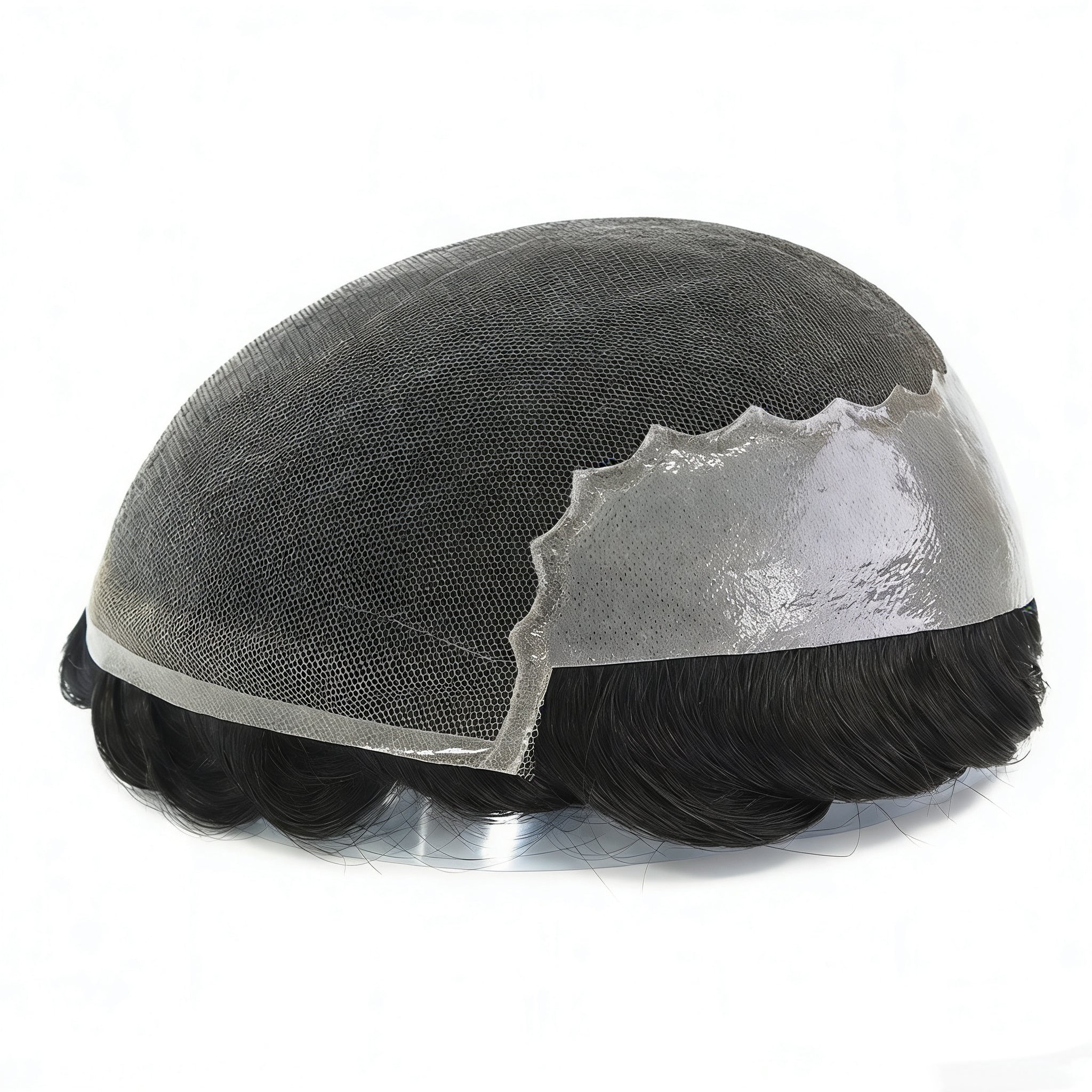 Silkcraft Wigs Q6 Swiss Lace Front Hair System for Men – PU Perimeter Human Hair Toupee 6 Inch