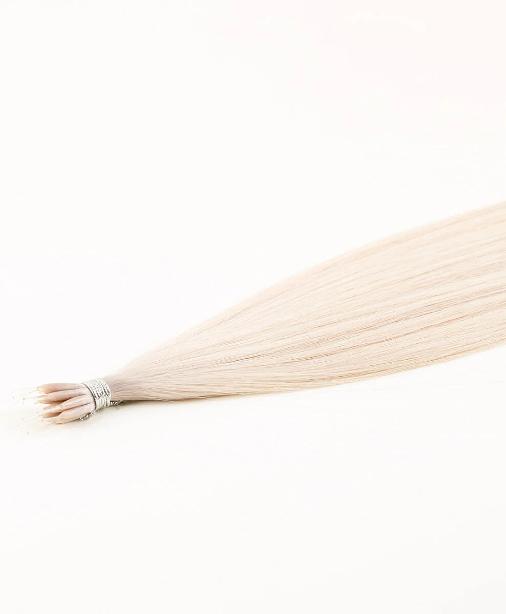 Platinum Blonde 18" Nano Tip Hair Extensions – Premium Virgin Human Hair