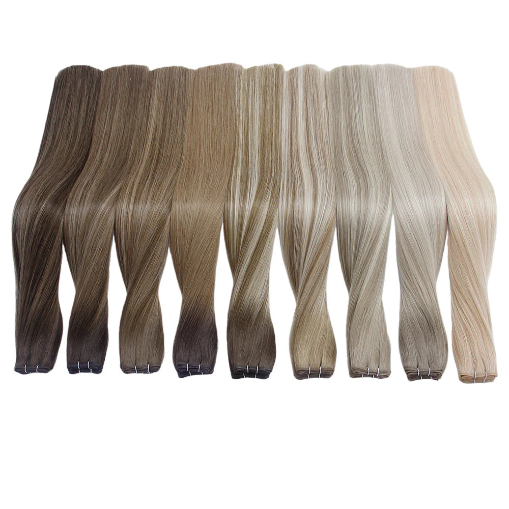 Rooted Ombre Bronde 18" Nano Tip Hair Extensions – Premium Virgin Human Hair
