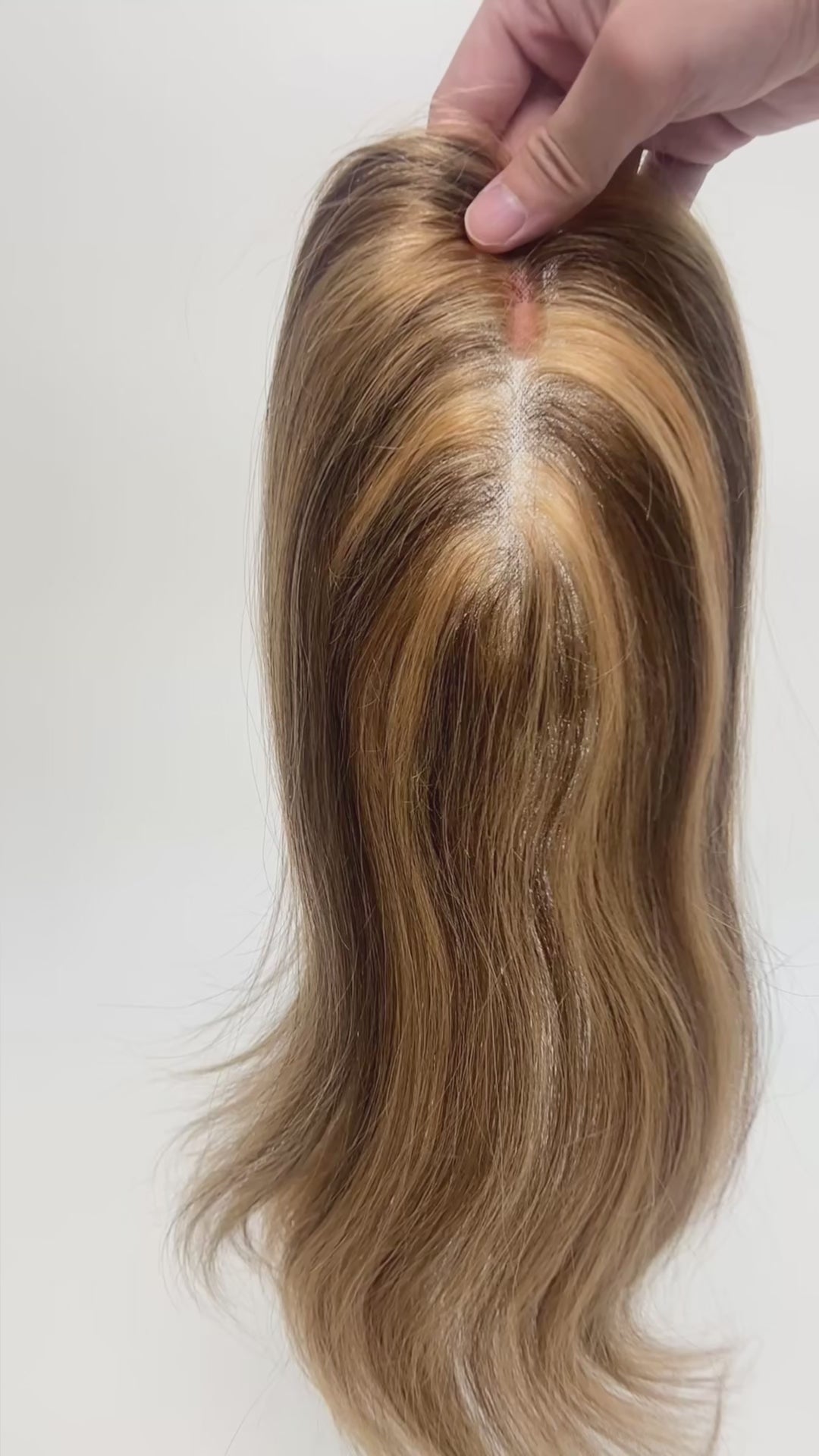 4x6" Mono PU Hair Topper for Women | 100% Real Human Hair | Hand-Tied Invisible Part | Small Knots, Natural Look | 12-14" Straight