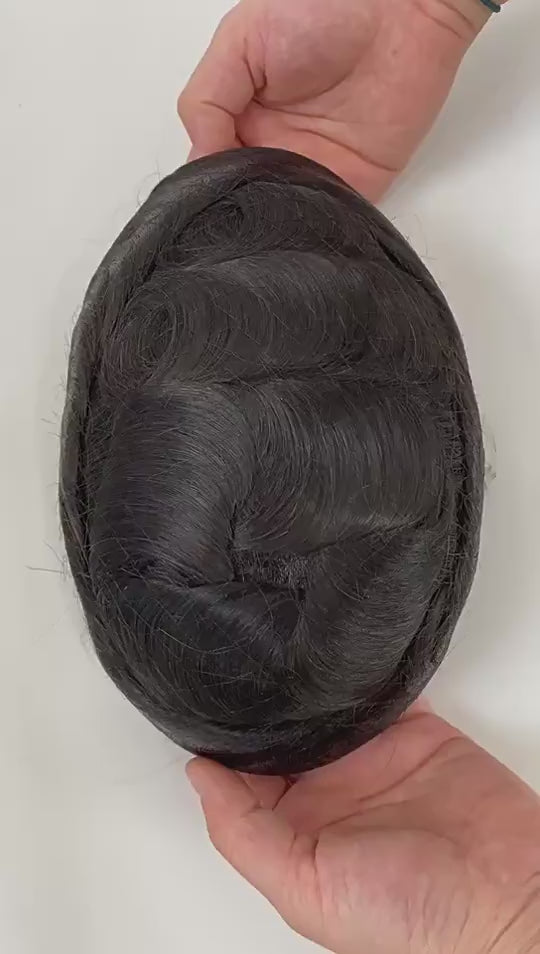 CNG#1B Men‘s Hair System | 8"x10" Ultra-Thin PU Base | V-Loop Hand-Tied | Silkcraft Wigs