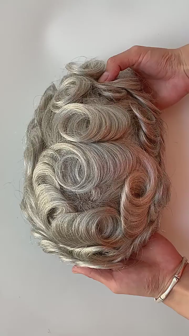 Silkcraft Wigs Q6 Swiss Lace Front Hair System for Men – PU Perimeter Human Hair Toupee 6 Inch