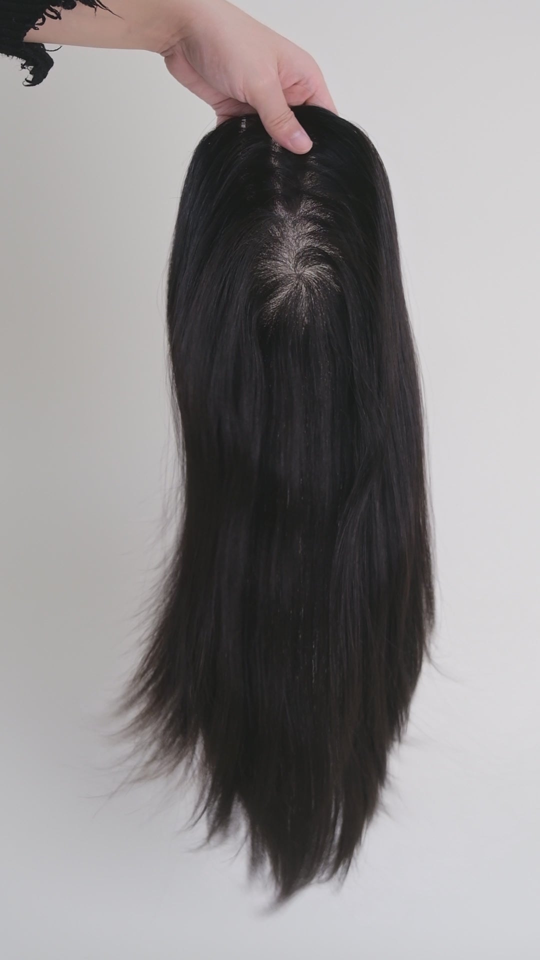 SilkCraft Wigs |  Full Injection Skin Wig | 5"x6.7" Base | 17" Straight Mongolian Hair | Center Crown | 3-Clip Design