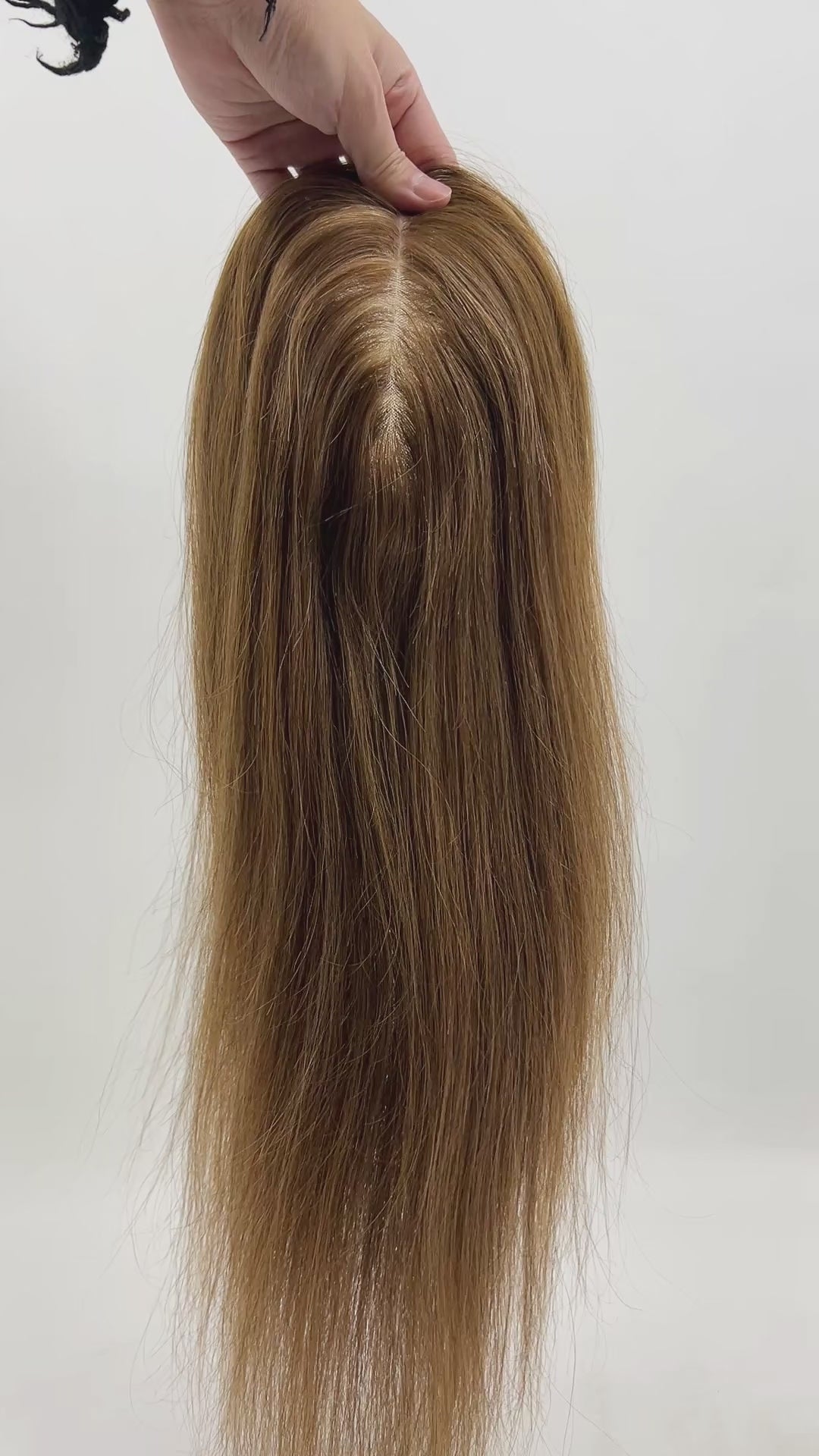 BLT-FS205 | 6″x7″ Silk Base Hair Topper | Natural 6/8# Brown | Virgin Straight Hair