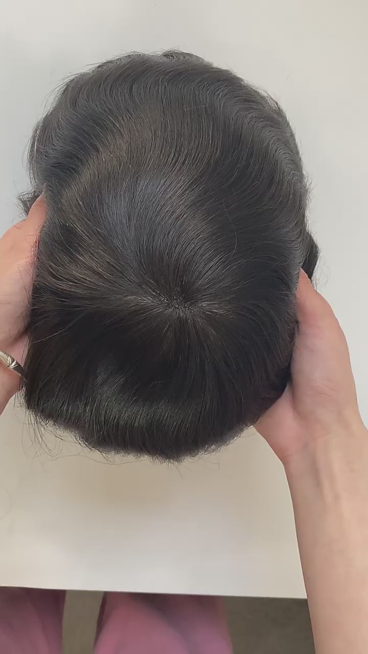 Silkcraft Wigs New I-Lace Hair System for Men – Lace Front Injected Skin Toupee 8 Inch Human Hair