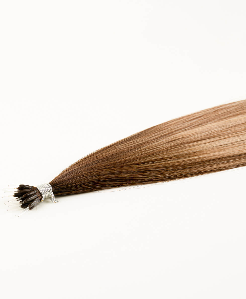 Rooted Ombre Bronde 18" Nano Tip Hair Extensions – Premium Virgin Human Hair