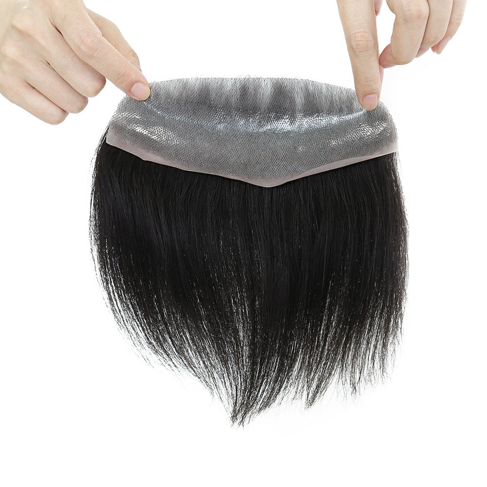 FRTXL #NC Men‘s Hairpiece with Bangs | 7"x18" Front Hairline System | Ultra-Thin PU | Silkcraft Wigs