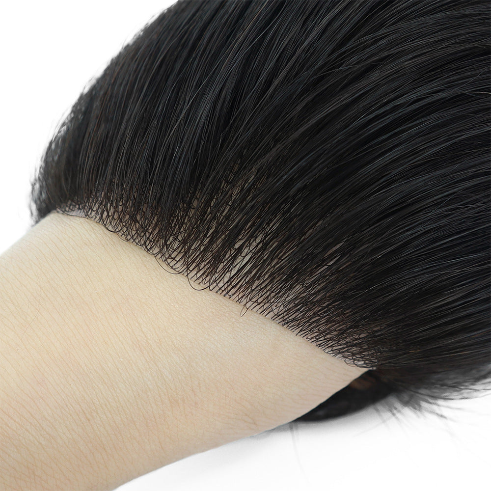 FRTXL #NC Men‘s Hairpiece with Bangs | 7"x18" Front Hairline System | Ultra-Thin PU | Silkcraft Wigs