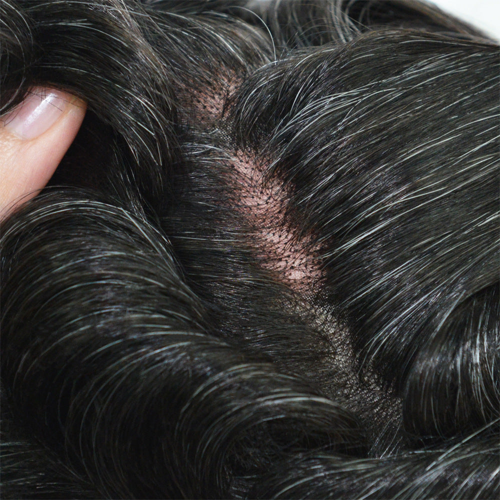 SilkCraftWigs ARES 8x10" Men‘s Hair System | PU Perimeter + MONO Top | Hand-Tied | Multi-Color