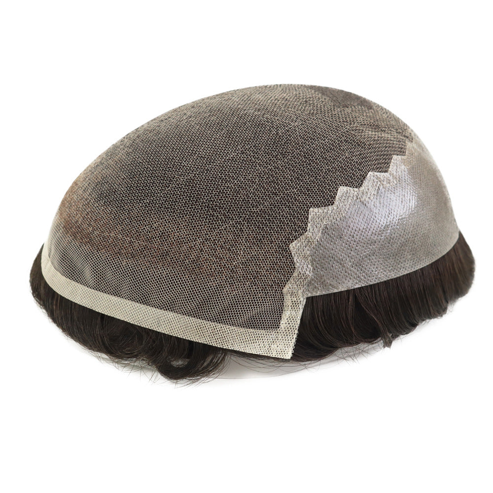 SilkCraftWigs DURA Q6 Men's Hair System | Lace Front & Top + PU Back | Hand-Tied | Multiple Sizes & Colors