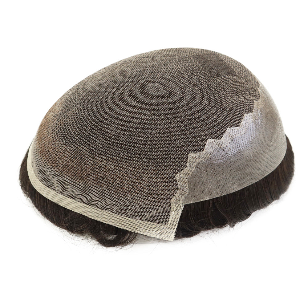 SilkCraftWigs DURA Q6 Men's Hair System | Lace Front & Top + PU Back | Hand-Tied | Multiple Sizes & Colors