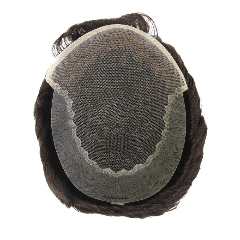 SilkCraftWigs DURA Q6 Men's Hair System | Lace Front & Top + PU Back | Hand-Tied | Multiple Sizes & Colors