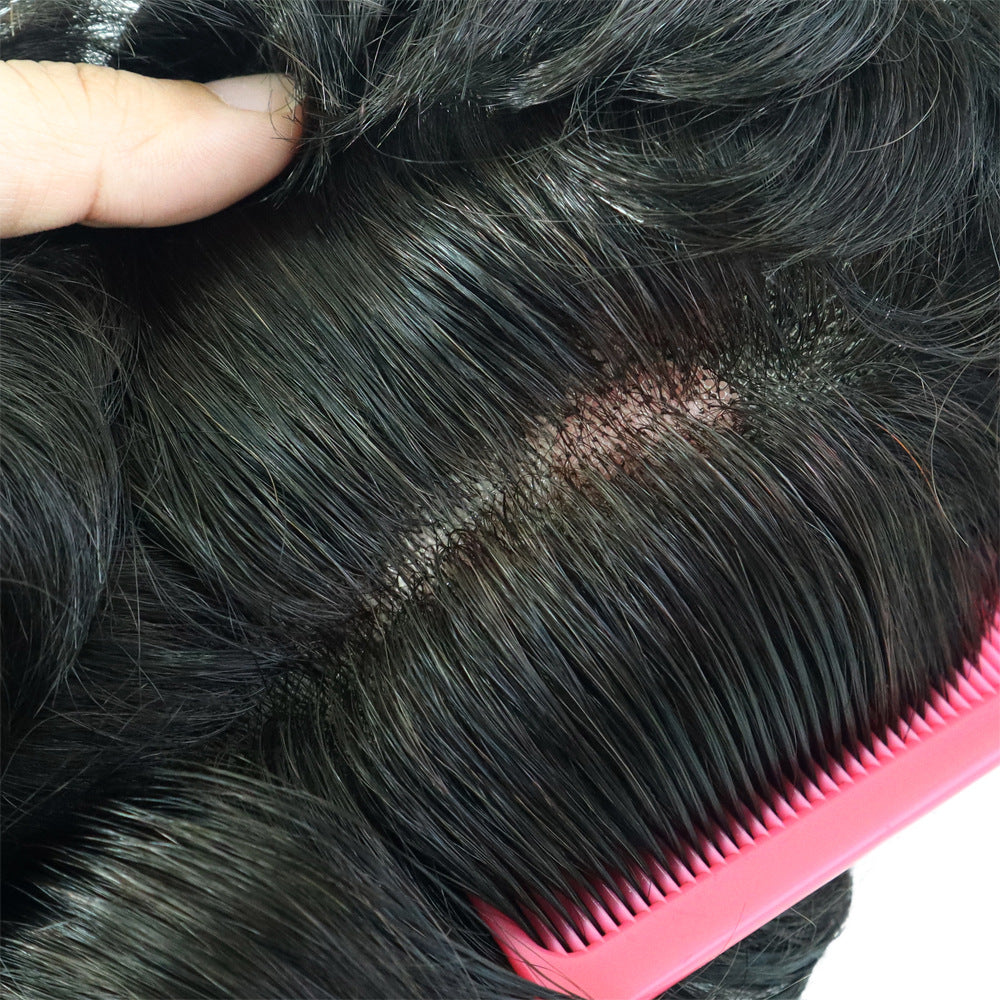 SilkCraftWigs DURA Q6 Men's Hair System | Lace Front & Top + PU Back | Hand-Tied | Multiple Sizes & Colors