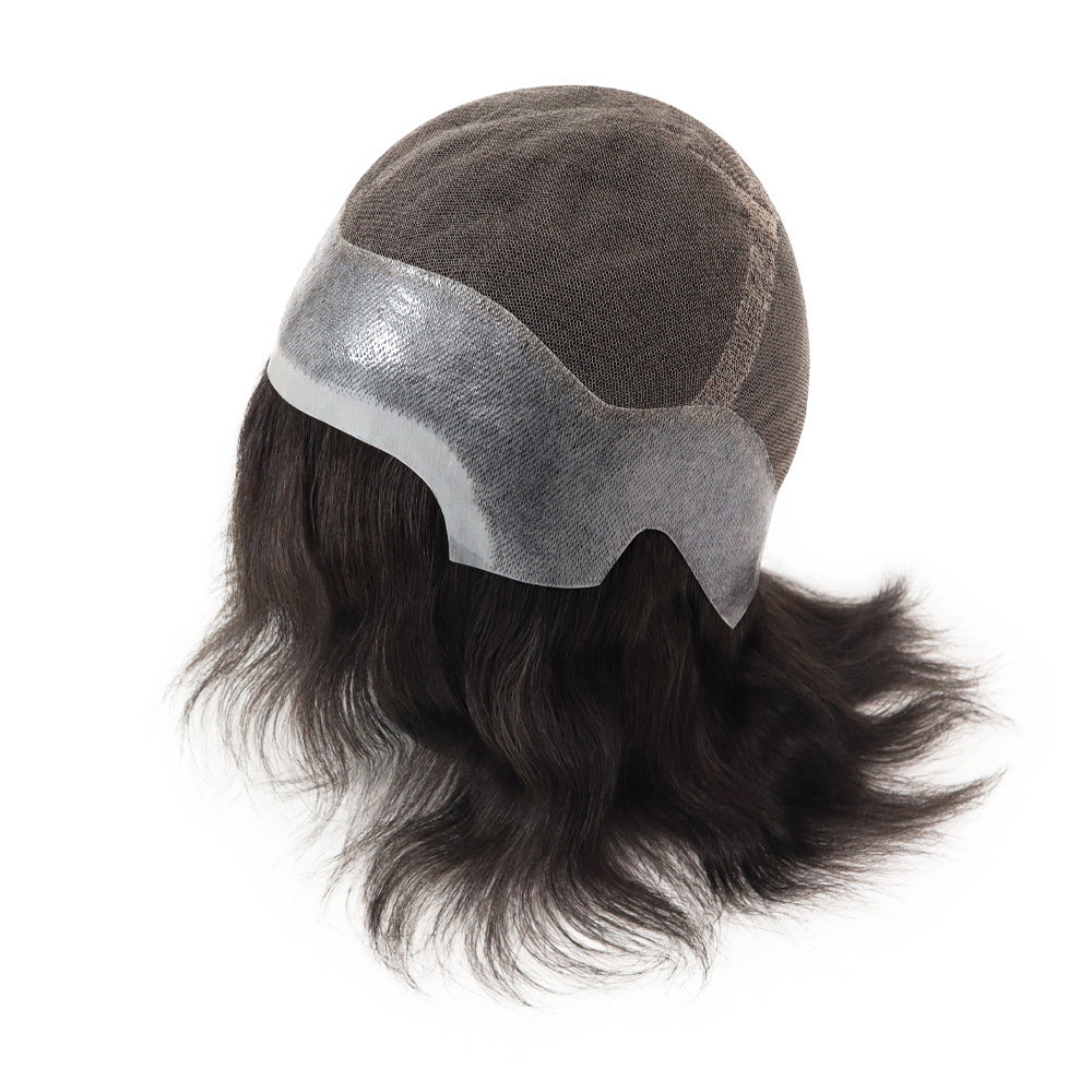 FW63 Men's Full Hand-Tied Wig | PU Perimeter + Lace Center | 8 Natural Colors | Human Hair