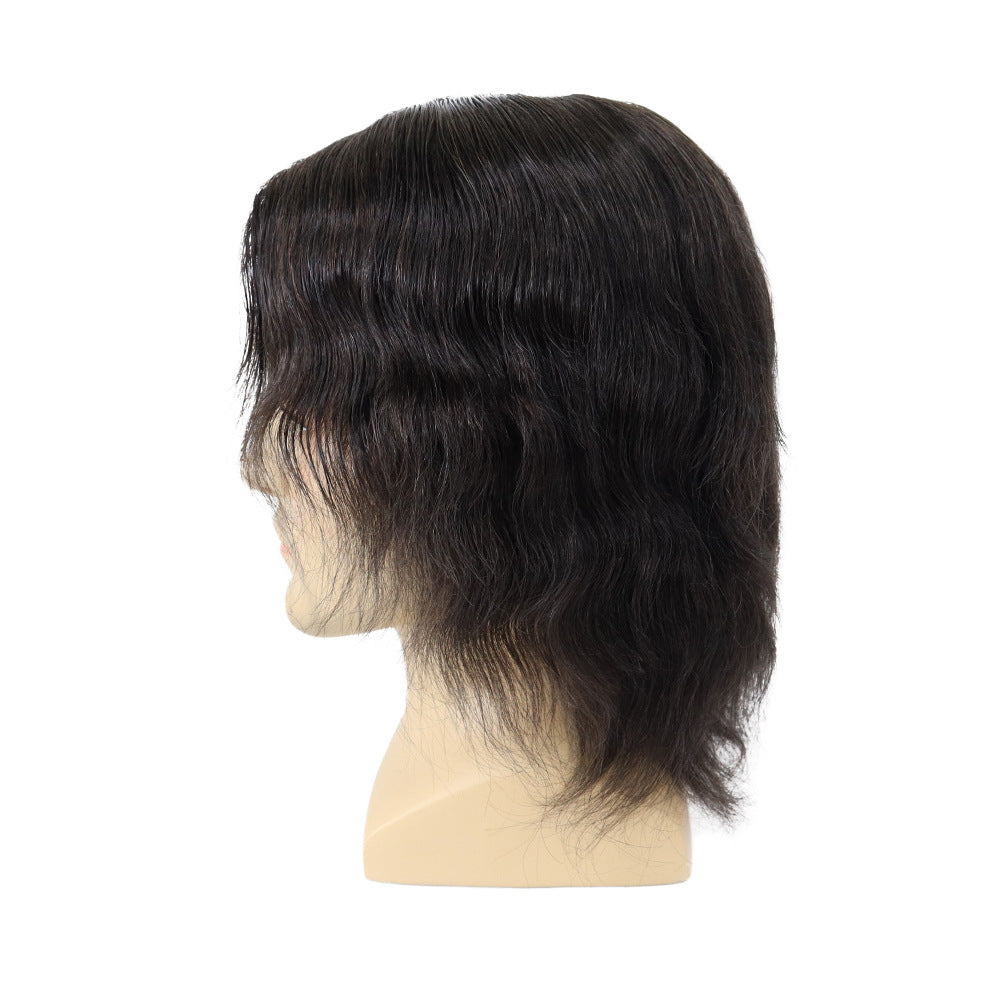 FW63 Men's Full Hand-Tied Wig | PU Perimeter + Lace Center | 8 Natural Colors | Human Hair