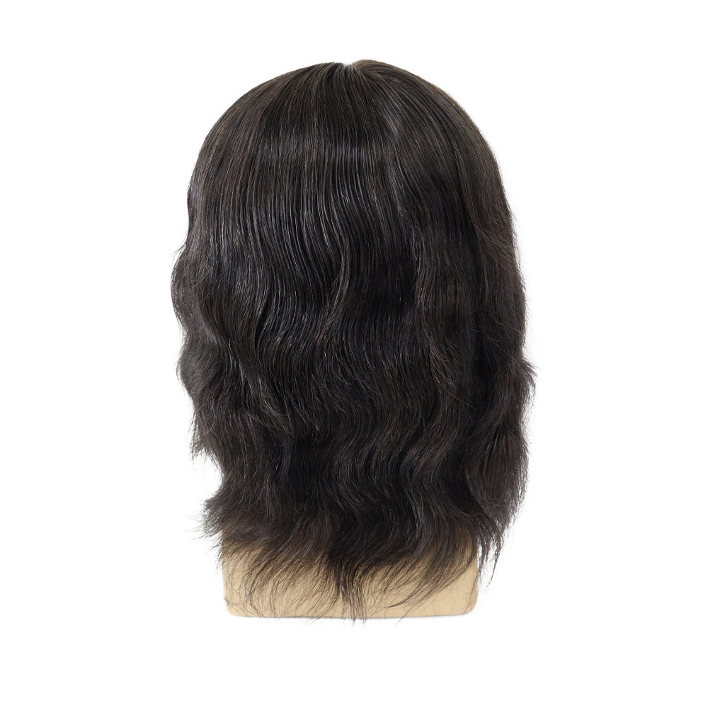 FW63 Men's Full Hand-Tied Wig | PU Perimeter + Lace Center | 8 Natural Colors | Human Hair