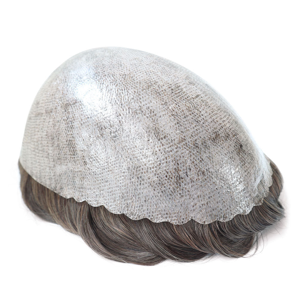 SilkCraftWigs ISKIN 8x10" Men's PU Base Hair System | #4 Color | Hand-Tied