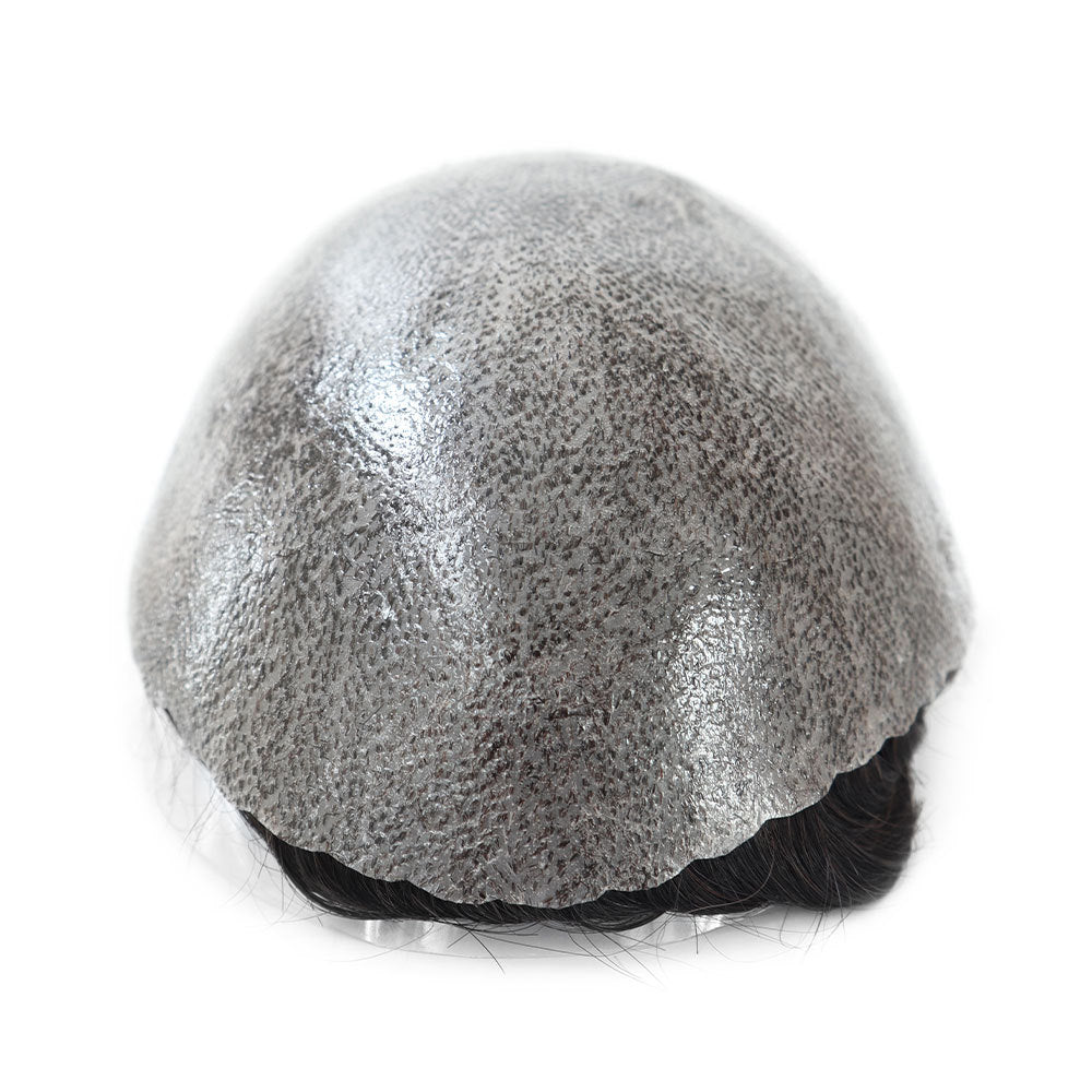 SilkCraftWigs ISKIN | 8×10″ Skin Base Hair System | Salt & Pepper Gray Series | 8 Shades | Hand-Tied